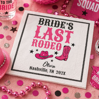 Bride’s Last Rodeo Western Bachelorette Party Napkin