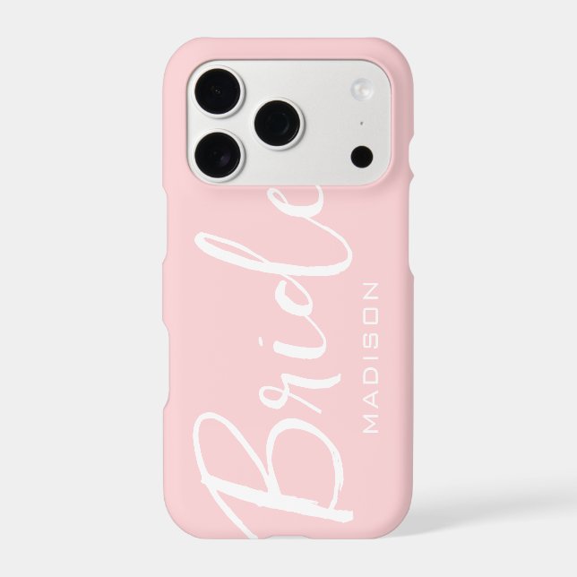Bride Script Blush Pink Wedding Personalized (Back)