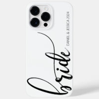 Bride Script Minimalist Black White iPhone Case 