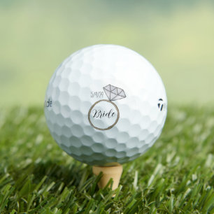 Bride Script Wedding Date Golf Balls
