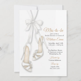 Bride Shoes & Bow Bridal Shower Invitation