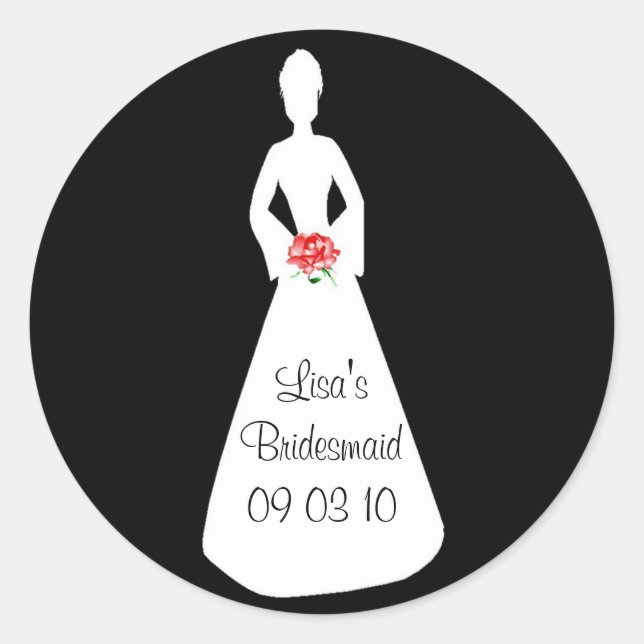 Bride Silhouette I Classic Round Sticker (Front)