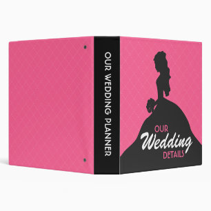 Bride Silhouette Wedding Planner (pink) Binder