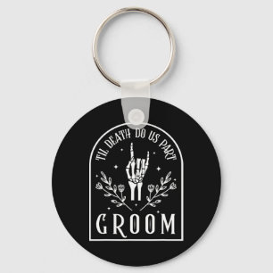 Bride Skeleton Gothic Halloween Engagement Wedding Keychain