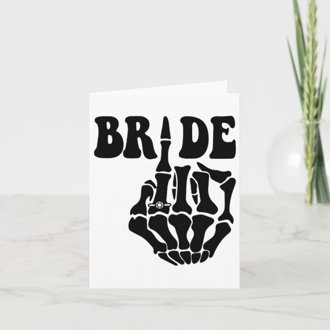 Bride Skeleton Hand Retro Halloween Chelorette Par Card (Front)