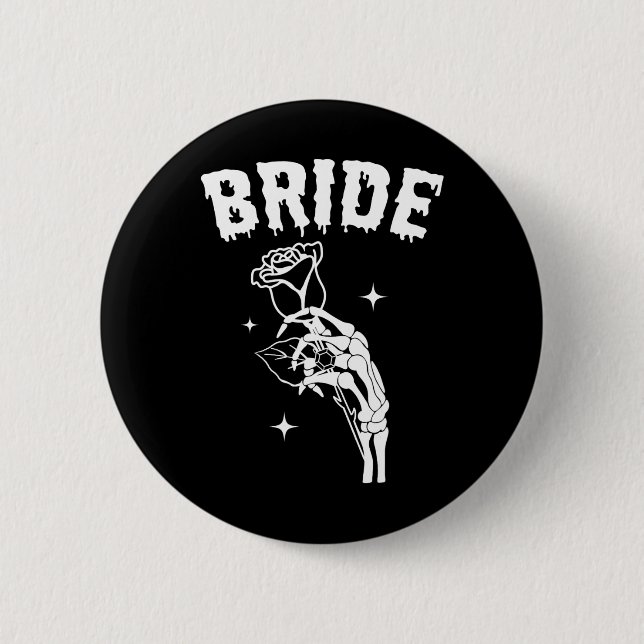 Bride Skeleton Hand Wedding Halloween Couples Matc 2 Inch Round Button (Front)