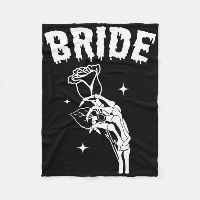 Bride Skeleton Hand Wedding Halloween Couples Matc Fleece Blanket (Front)