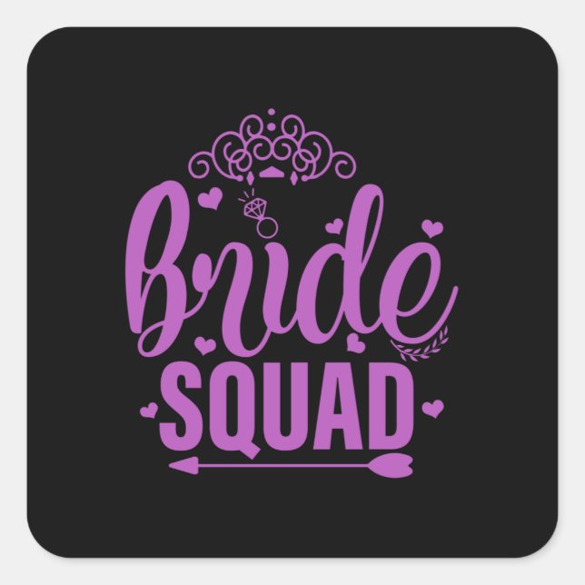Bride Squad 1 Square Sticker (Front)