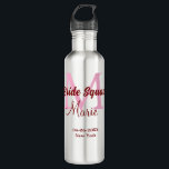 Bride squad add name monogram bridesmaid pink date 710 ml water bottle<br><div class="desc">beautiful design</div>
