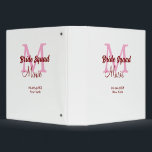 Bride squad add name monogram bridesmaid pink date binder<br><div class="desc">beautiful design</div>