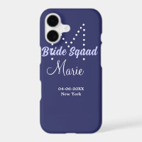 Bride squad add name monogram bridesmaid purple wh