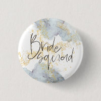 Bride Squad Blue Ombre Watercolors Gold Splashes