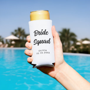 Bride Squad Bridal Shower Bachelorette Party Name Seltzer Can Cooler