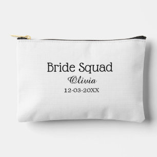Bride squad bridesmaid add name bachelorette party accessory pouch
