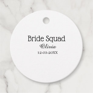 Bride squad bridesmaid add name bachelorette party favour tags