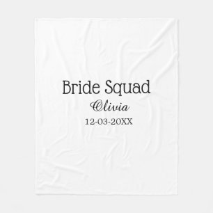 Bride squad bridesmaid add name bachelorette party fleece blanket
