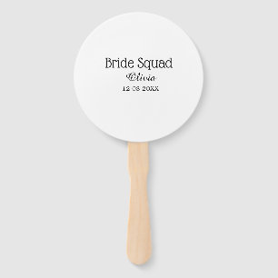 Bride squad bridesmaid add name bachelorette party hand fan