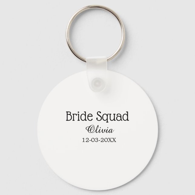 Bride squad bridesmaid add name bachelorette party keychain (Front)