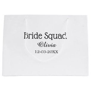 Bride squad bridesmaid add name bachelorette party large gift bag