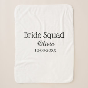 Bride squad bridesmaid add name bachelorette party sherpa blanket