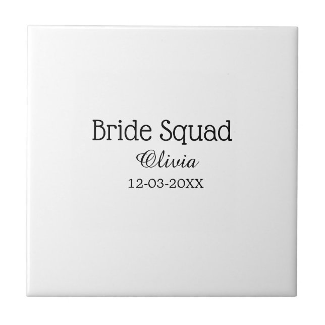 Bride squad bridesmaid add name bachelorette party tile (Front)