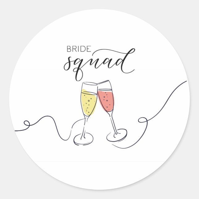 Bride Squad Champagne Toast sticker (Front)