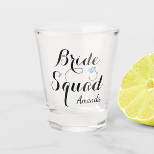 Bride Squad Custom Name Diamond Ring Shot Glass