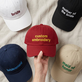 Bride Squad | Custom Wedding Party Elegant Script Embroidered Hat