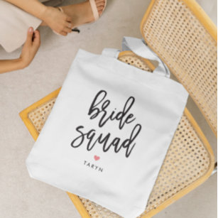 Bride Squad Editable Colour Bridal Party Tote Bag