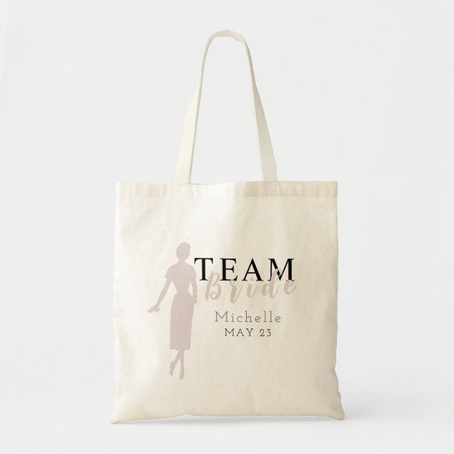 Bride Squad Editable Colour Bridal Party  Tote Bag (Front)
