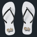 Bride Squad Flip Flops-Gold & Black Flip Flops<br><div class="desc">Bride Squad Flip Flops-Gold & Blck. Coordinating items available.</div>