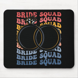 Bride Squad Groovy Bridal Party Bridesmaid Mouse Pad