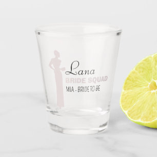 Bride Squad Hot Pink Bachelorette Bridesmaid Shot Glass