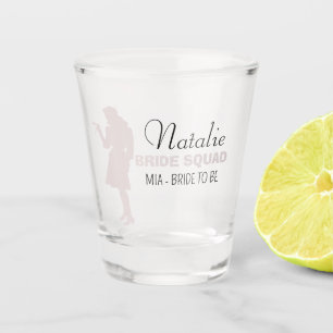 Bride Squad   Hot Pink Bachelorette Bridesmaid  Shot Glass