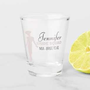 Bride Squad   Hot Pink Bachelorette Bridesmaid  Shot Glass