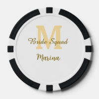 Bride squad monogram golden bridal shower simple 