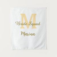 Bride squad monogram golden bridal shower simple