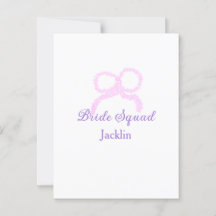Bride squad pink glitter bow star bridesmaid name 