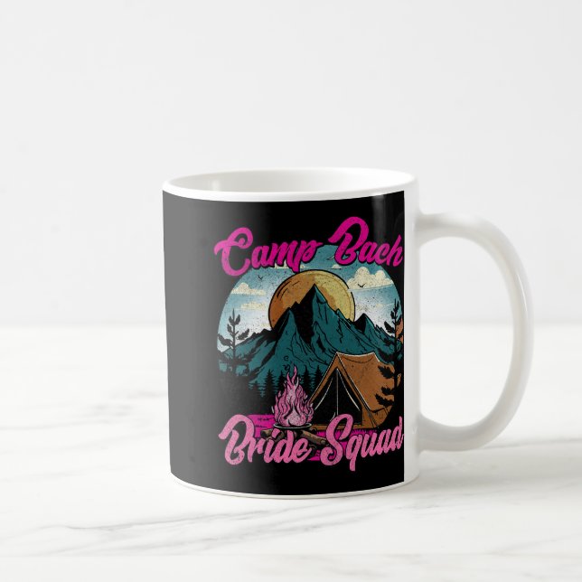 Bride Squad Retro Camping Camp Bachelorette Party  Coffee Mug (Right)