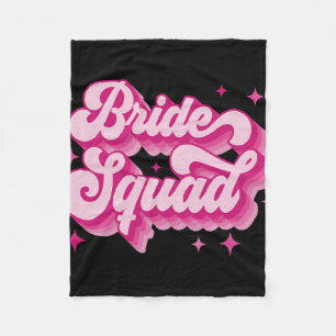 Bride Squad Retro Wedding Bridal Party Bachelorett Fleece Blanket