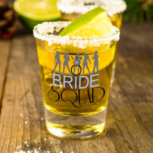 Bride Squad Silhouettes Black Blue ID252 Shot Glass