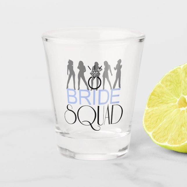 Bride Squad Silhouettes Black Blue ID252 Shot Glass (Front)