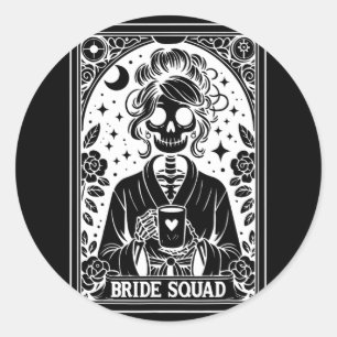 Bride Squad Tarot Card Bride Coven Gothic Bachelor Classic Round Sticker