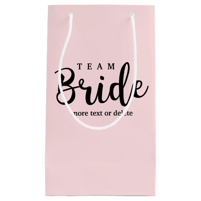 Bride Squad, Team Bride, Chic Modern Wedding Party Small Gift Bag (Front)