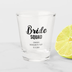 Bride Squad Text Bridal Shower Bachelorette Party Shot Glass