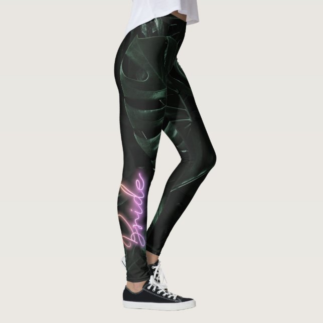 Bride Squad | Tropical Palms Bachelorette Bride Leggings (Right)