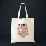 bride squad wedding robes monogram pink tote bag<br><div class="desc">Our "bridesmaids robes" collection features beautiful watercolor women silhouettes in wedding robes for bride and bridesmaids in different robe colors with a collection of various hairstyles. If you don't see a hairstyle that you want feel free to contact us and we will make a special item just for you. Choose...</div>