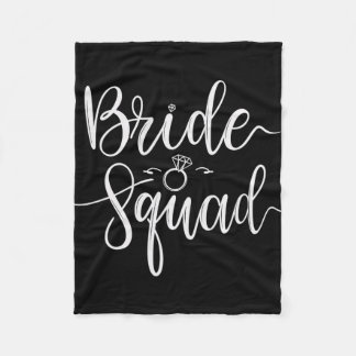 Bride Squad Wedding Team Bridal Bachelorette Party Fleece Blanket