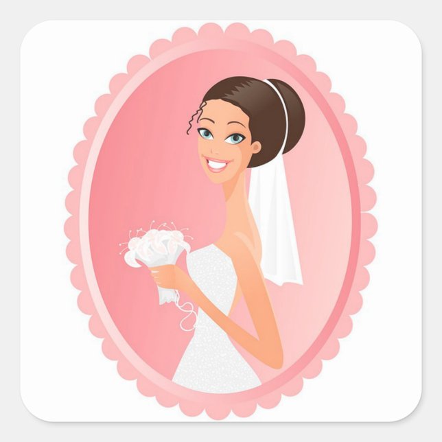 Bride Square Sticker (Front)