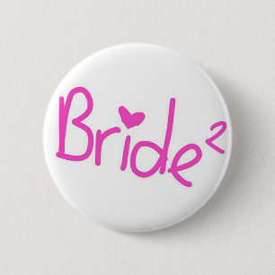 Bride squared 2 inch round button
